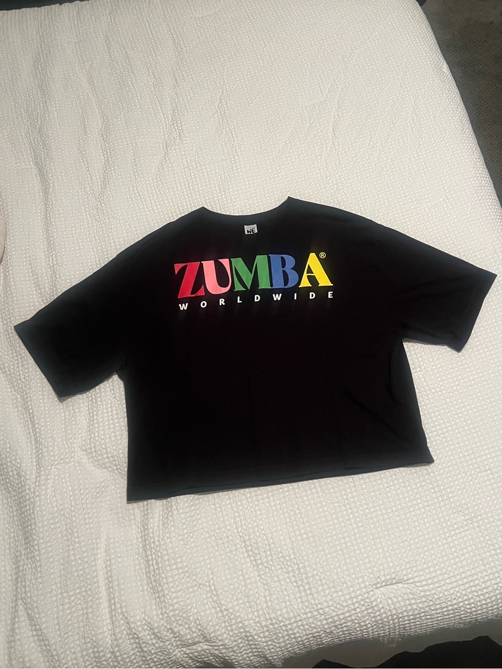 Zumba Fitness Black Crop Top with Rainbow Logo